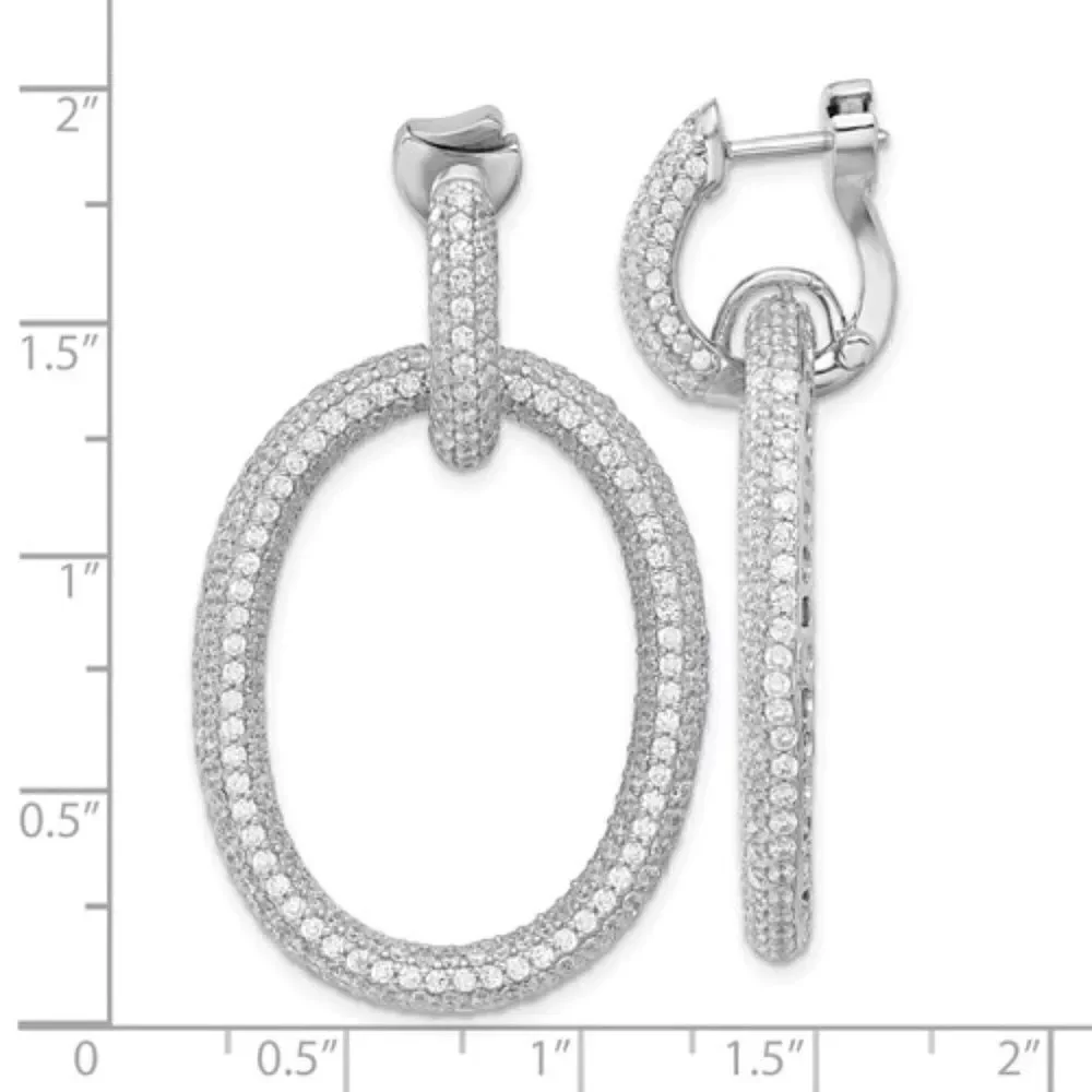 Sterling Silver oval hoop earrings